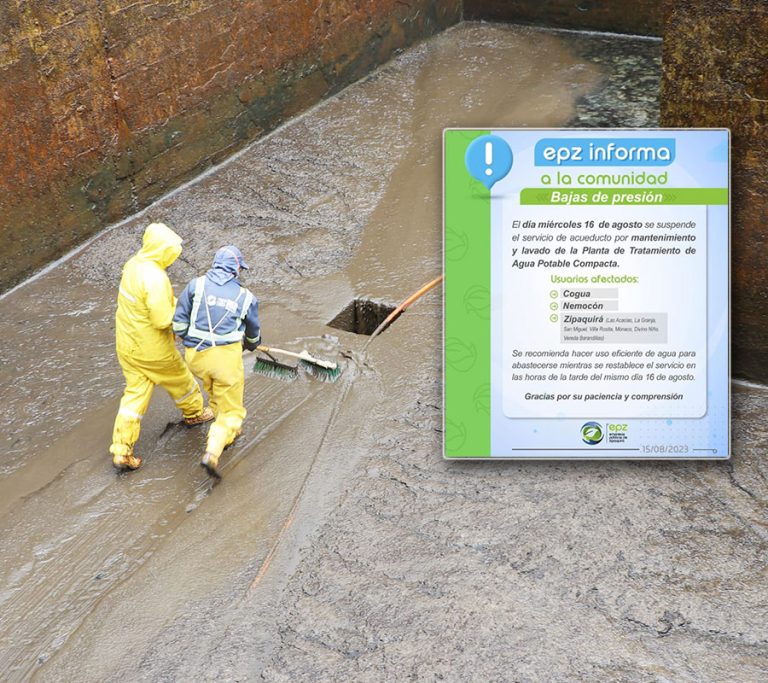 Se suspende el servicio de acueducto en Zipaquirá este miércoles