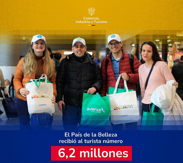 Más de seis millones de turistas internacionales en Colombia
